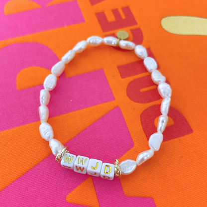 Pearl WWJD Bracelet