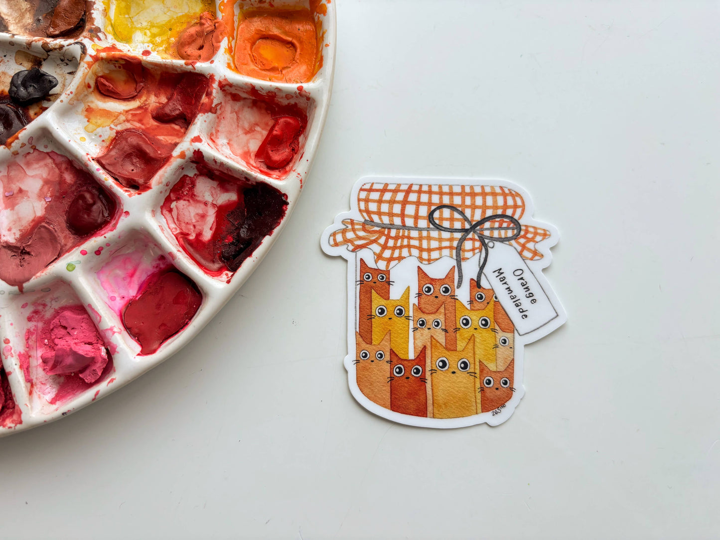 Orange Marmalade Cat Funny Fruit Vinyl Sticker