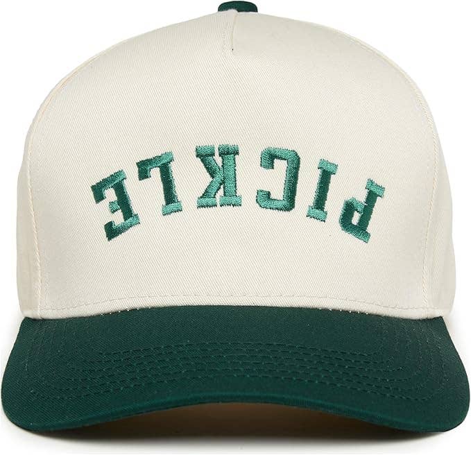 2-Tone Embroidered Cap - Pickle - Green/Beige
