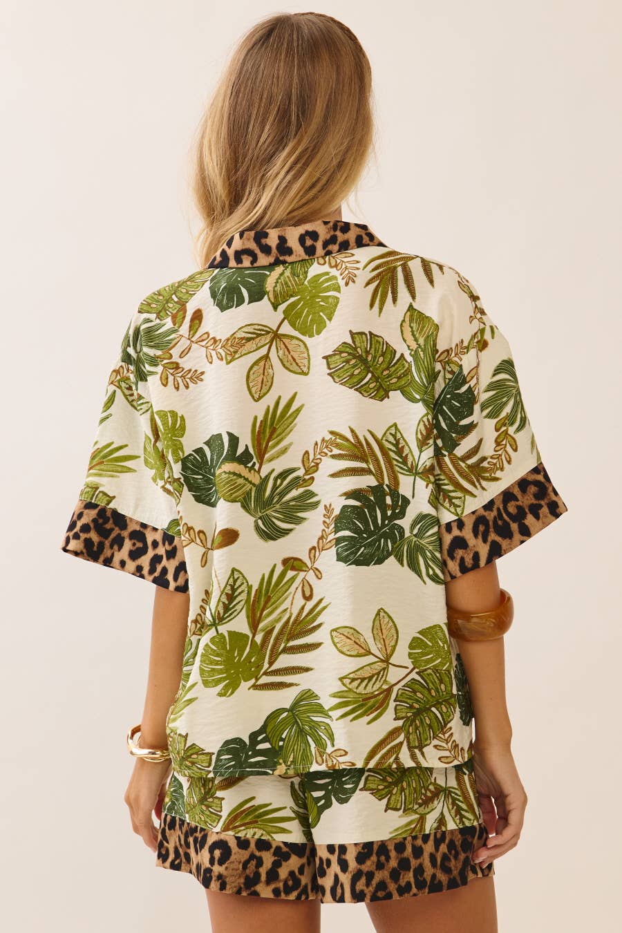 Mixed Print Button-Up Set