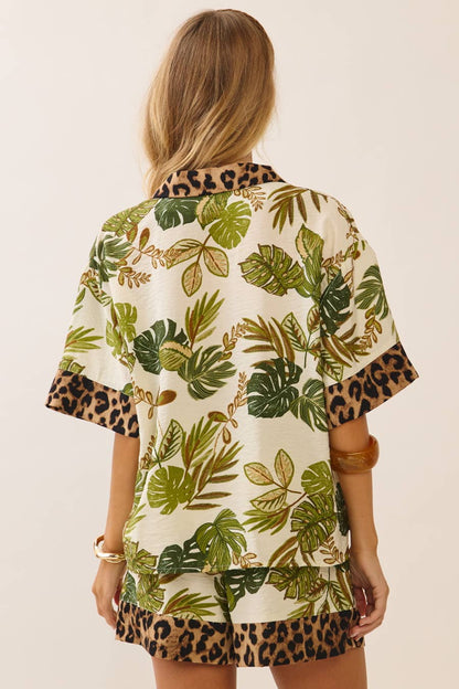 Mixed Print Button-Up Set