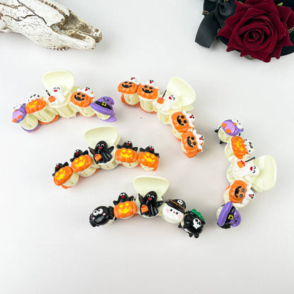 Halloween Pumpkin Party Ghost Skull Hair Claw Clip