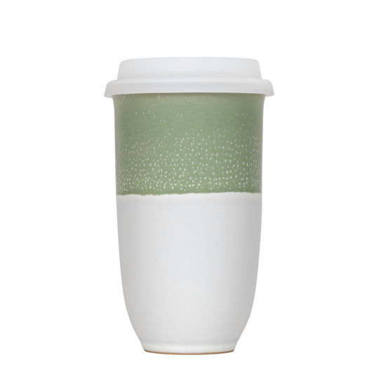 Sage Green Ceramic 16 oz Travel Mug