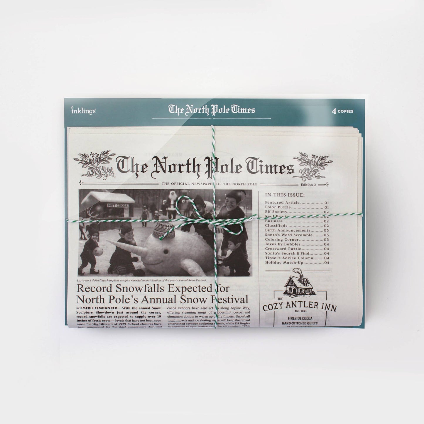 4pk North Pole Times - Newspaper and Gift Wrap