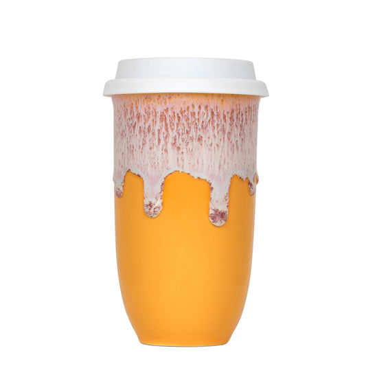 Grapefruit Ceramic 16 oz Travel Mug