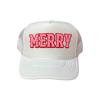 Merry White Trucker Hat