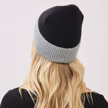 Two Toned Color Ribbed Beanie