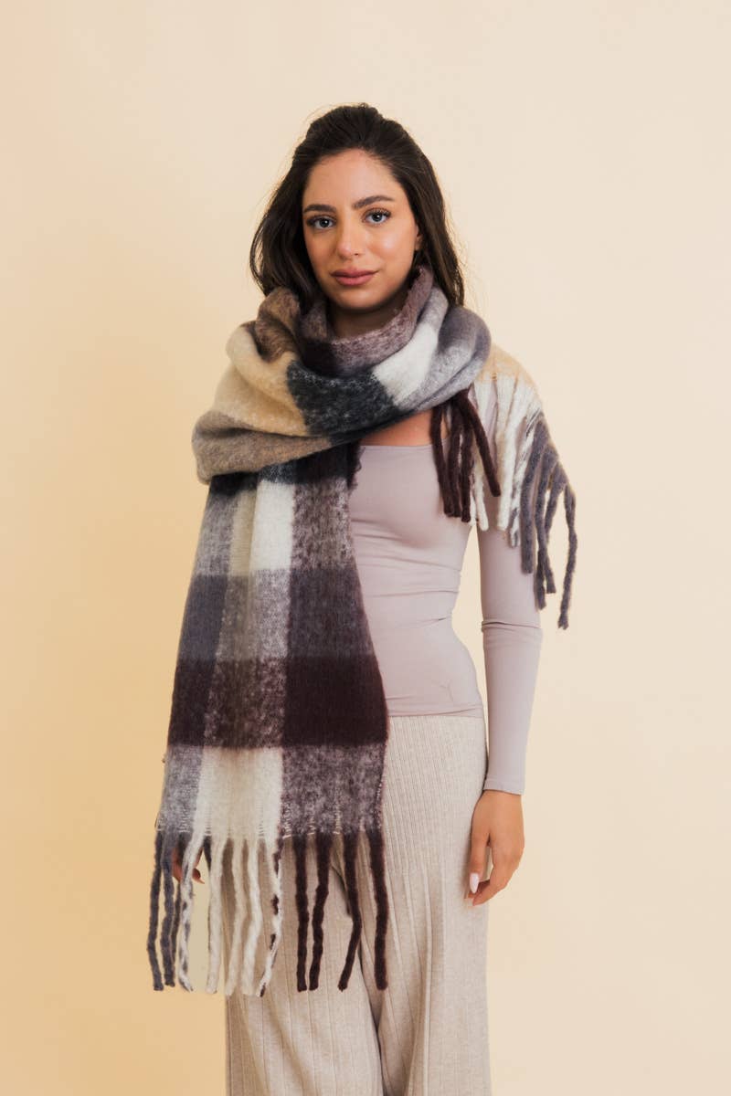 Cozy Breeze Oversized Fringe Scarf