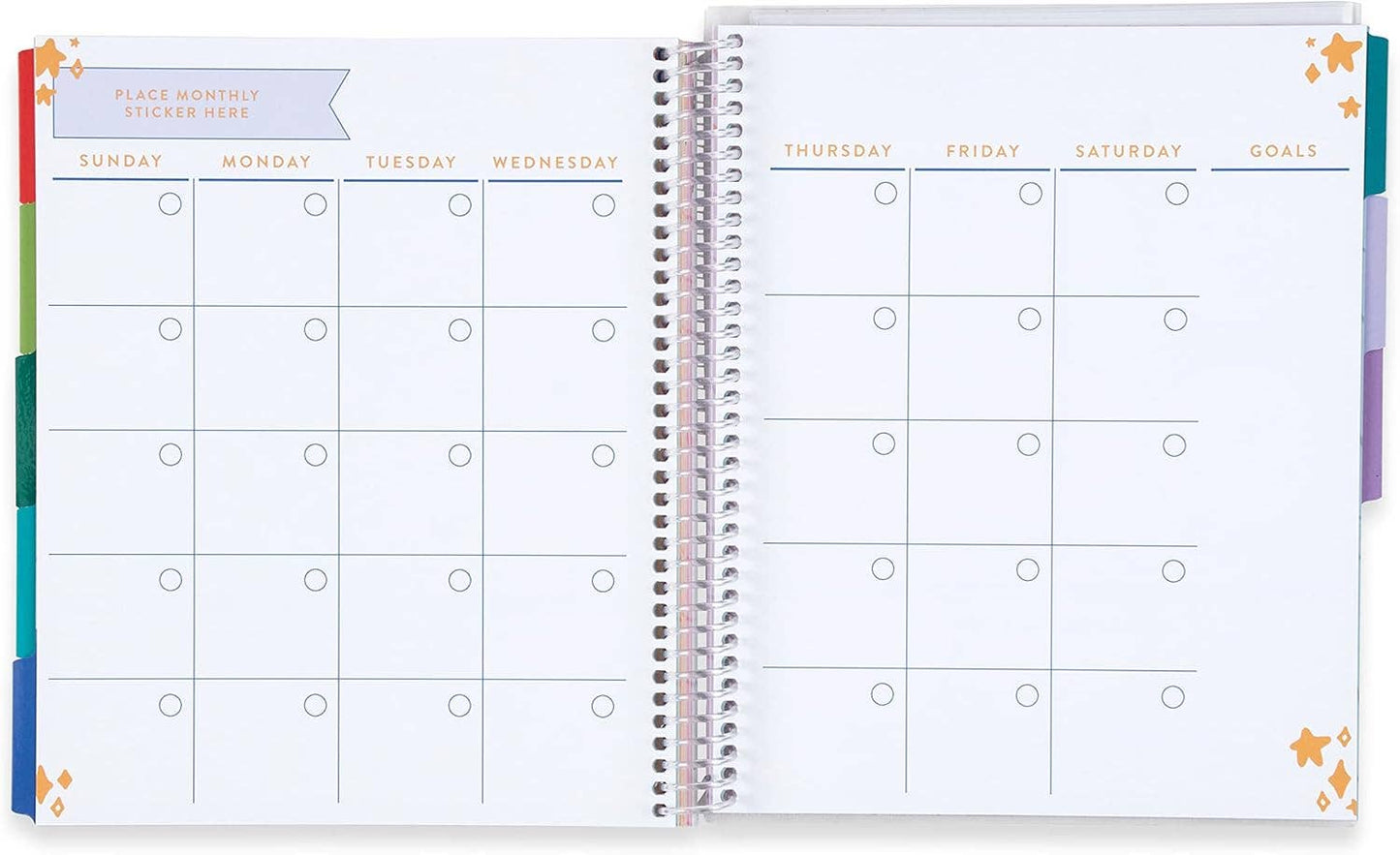 Kid's Planner - Retro Daisies cover, plastic coil