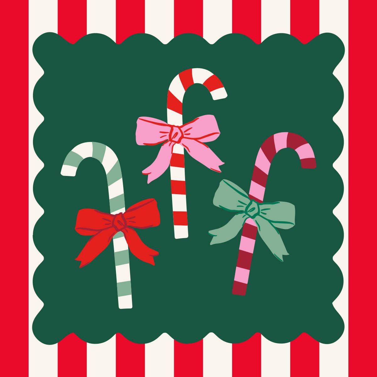 Candy Cane Stripe Holiday Cocktail Napkins