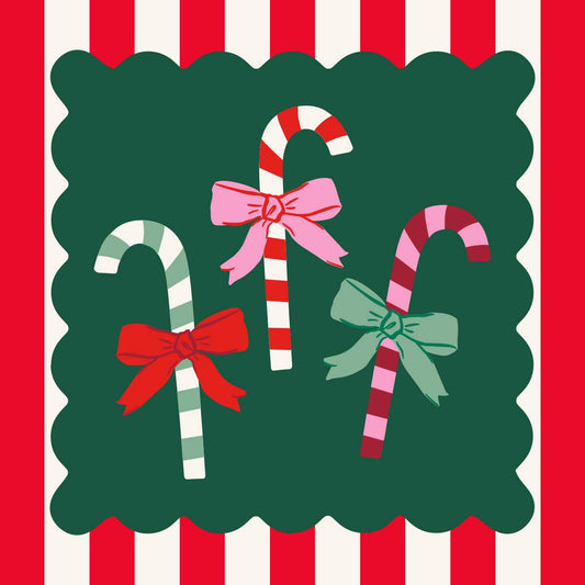 Candy Cane Stripe Holiday Cocktail Napkins