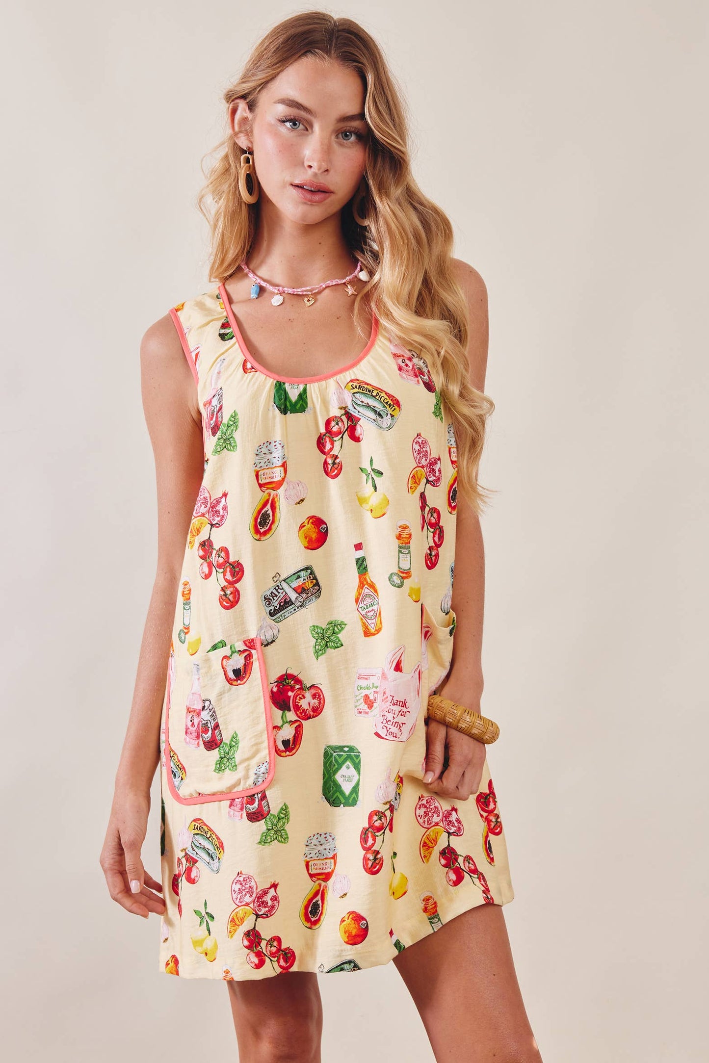 Printed Pocket Shift Dress