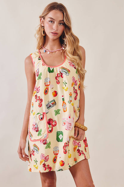 Printed Pocket Shift Dress
