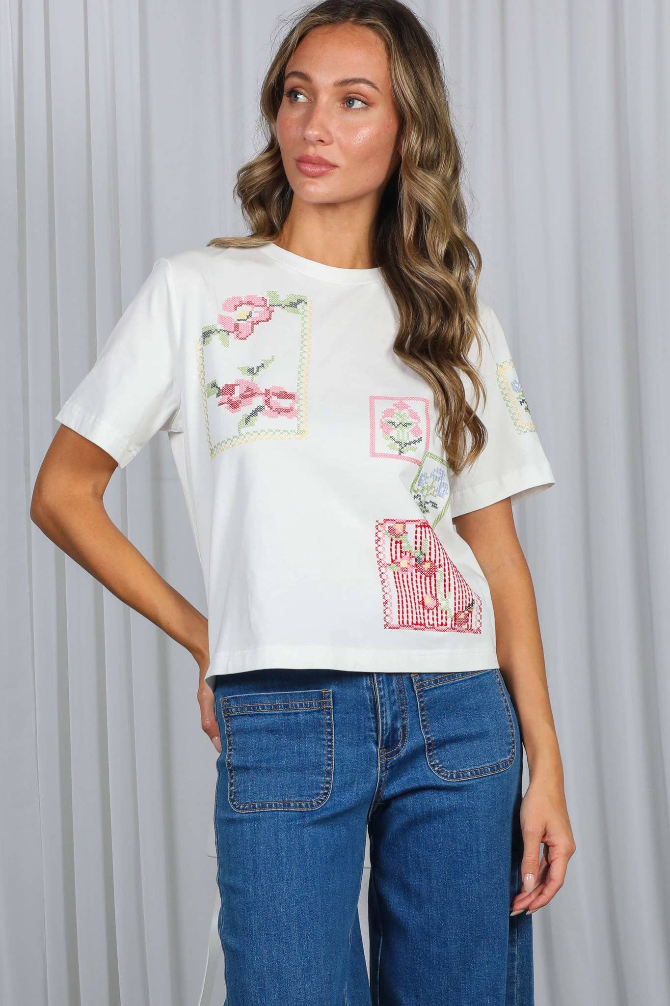 Cross-Stitch Embroidered Top