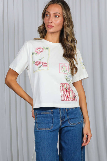 Cross-Stitch Embroidered Top