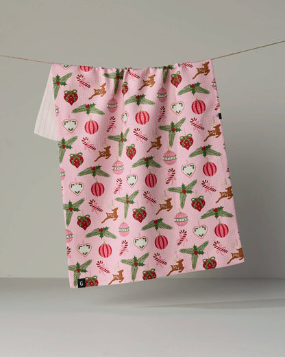 Pink Tidings Luxe Kitchen Towel