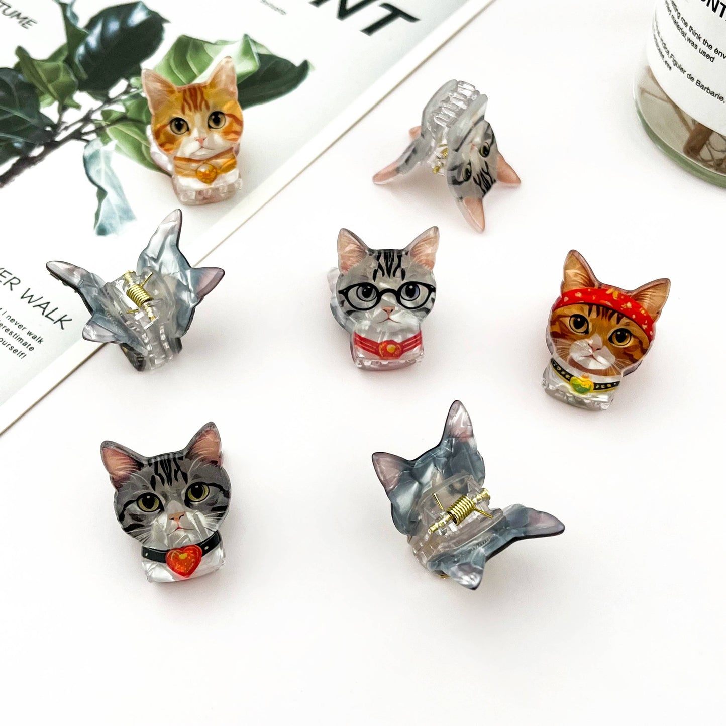 Mini Cat Print Claw Clip