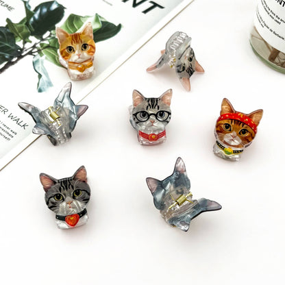 Mini Cat Print Claw Clip