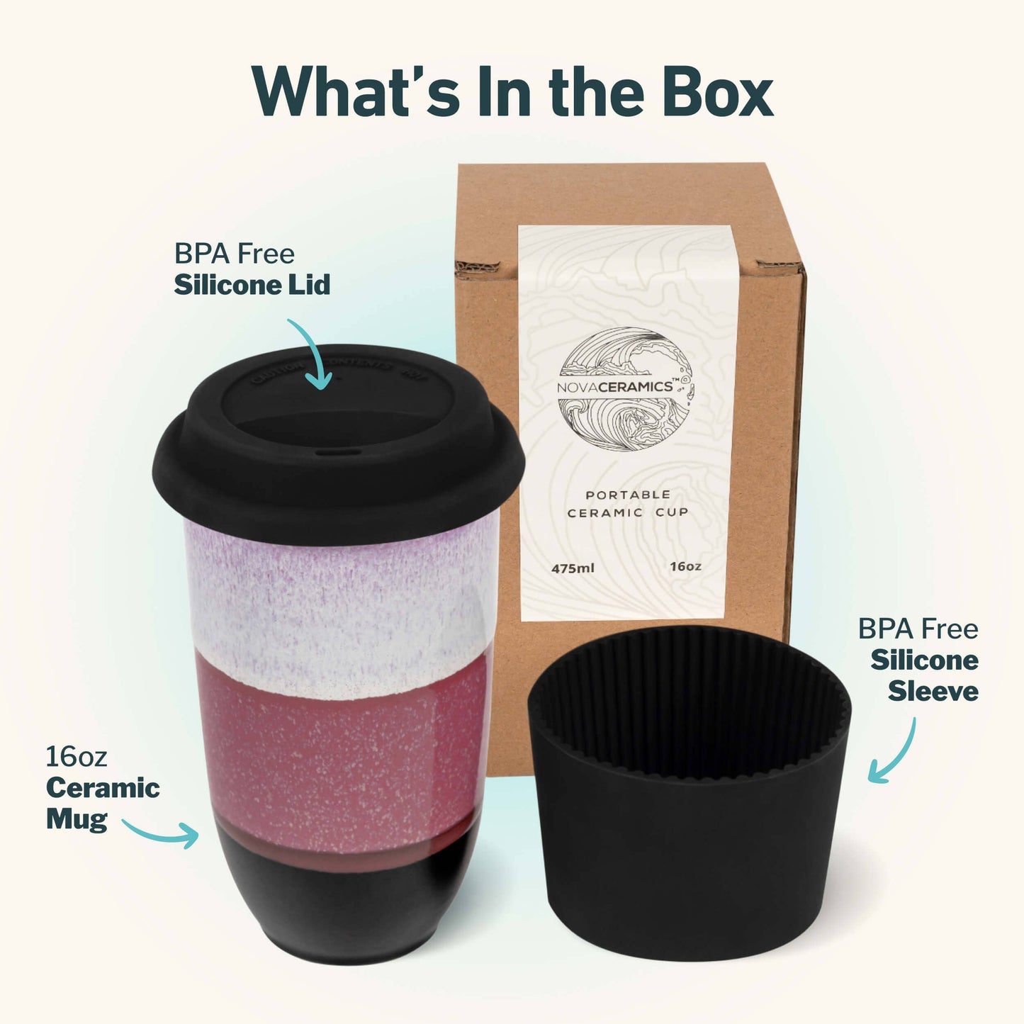 Eclipse Ceramic 16 oz Travel Mug