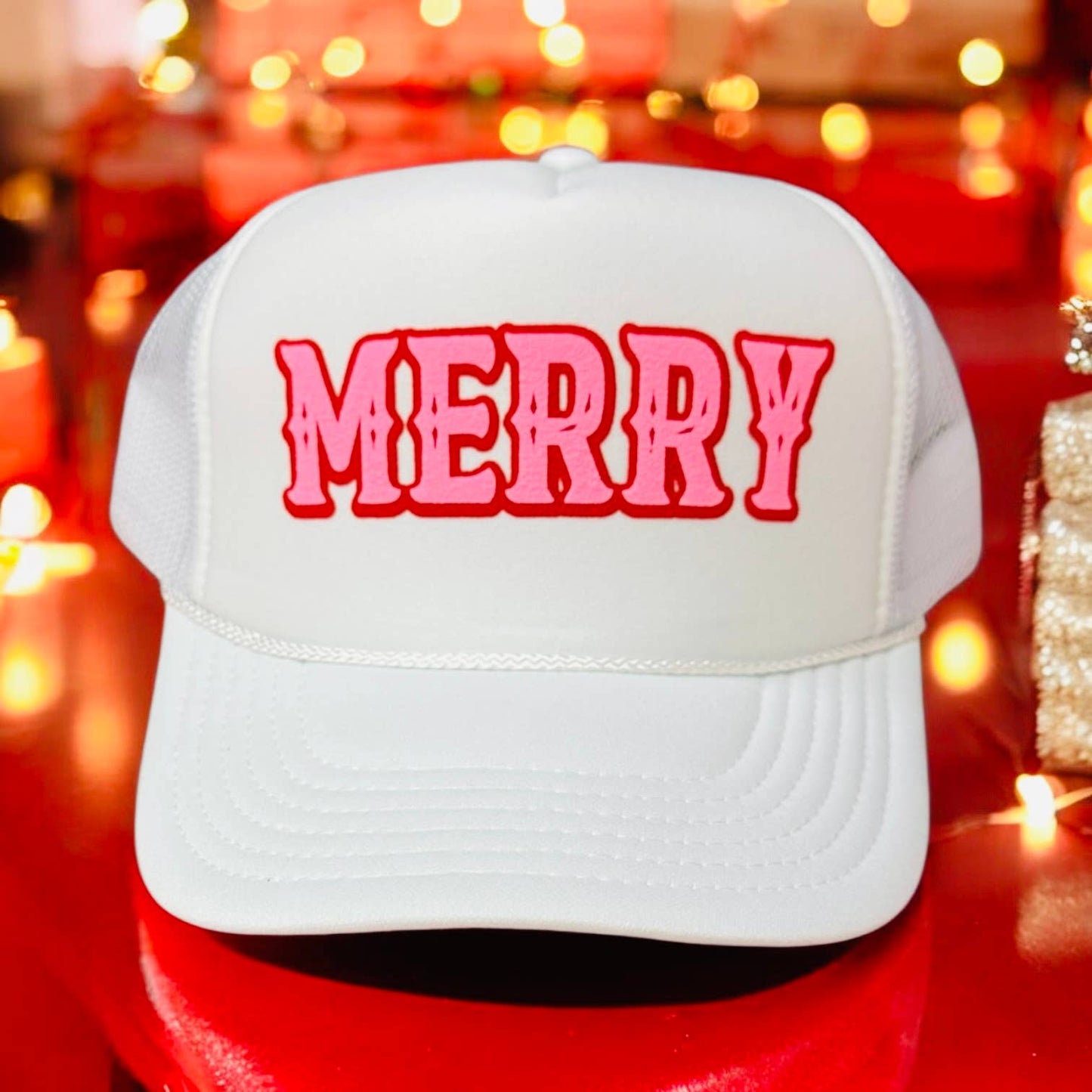 Merry White Trucker Hat