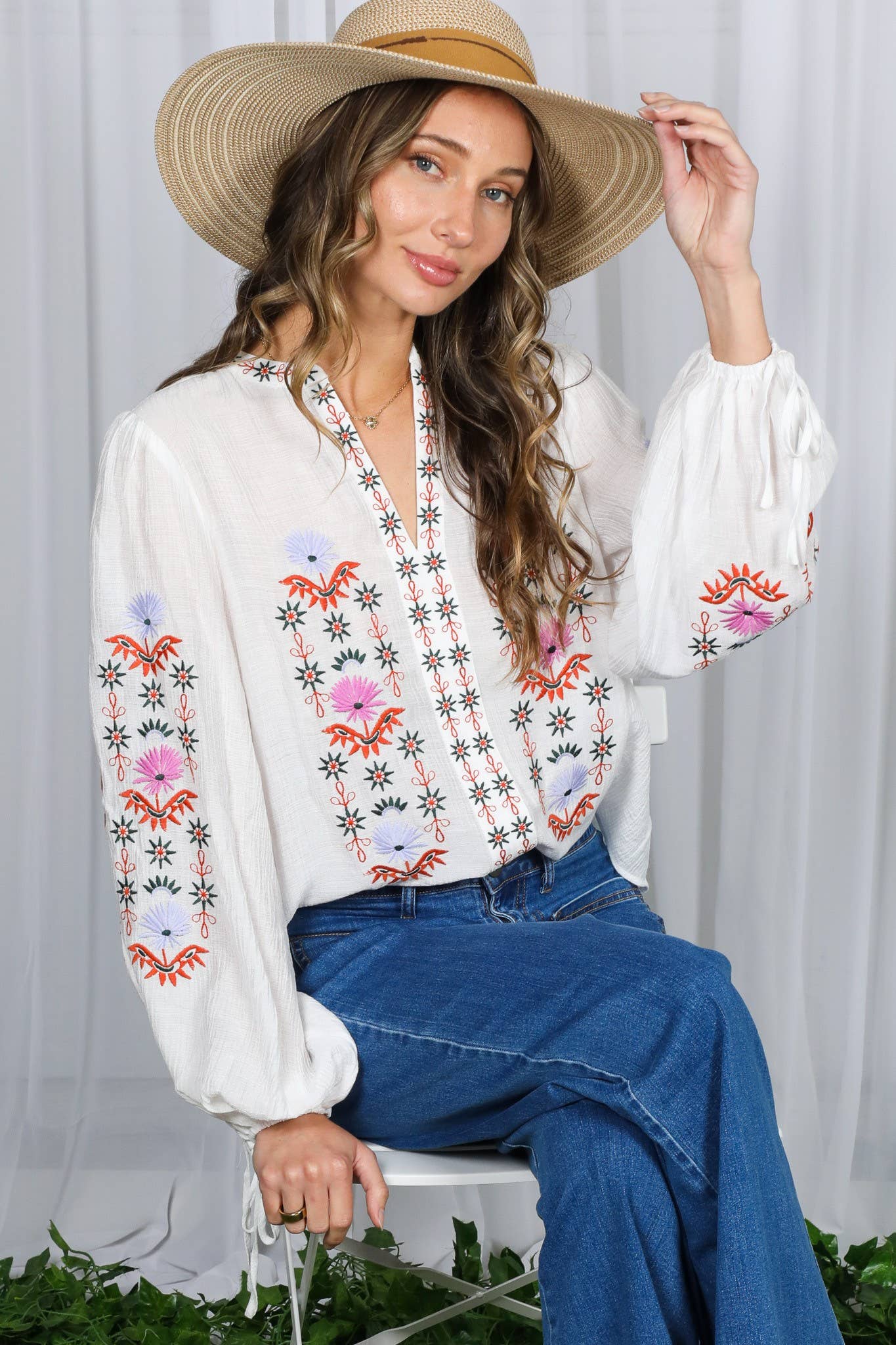 Vintage Embroidered Bohemian Blouse