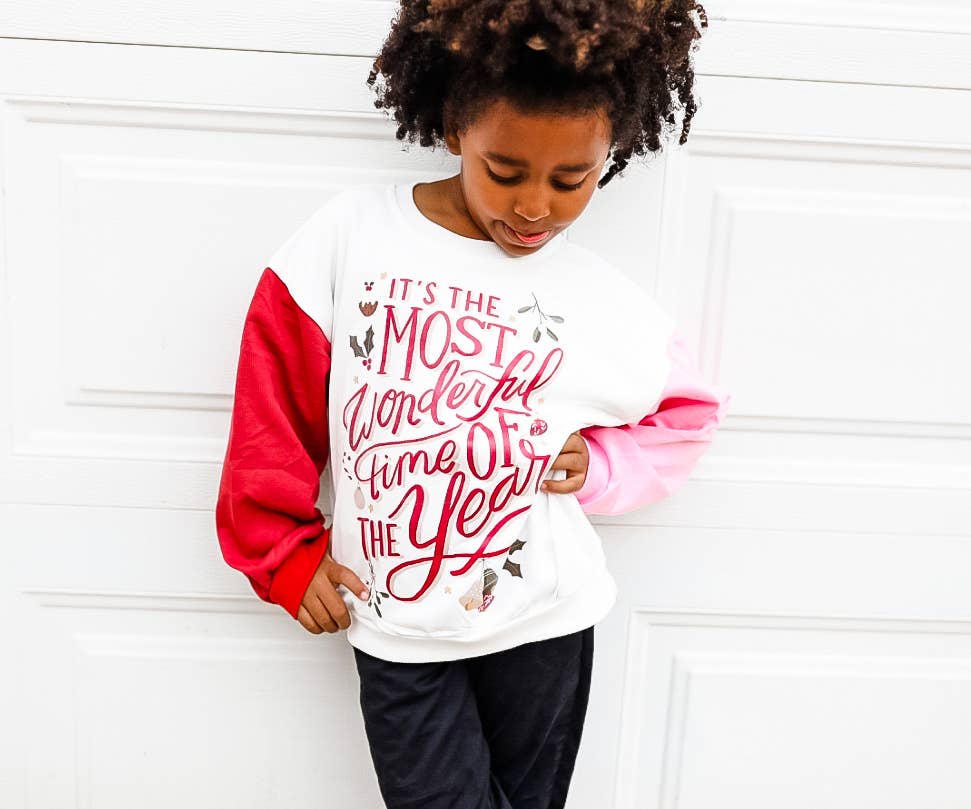 Most Wonderful Time | Girls Christmas Sweatshirt