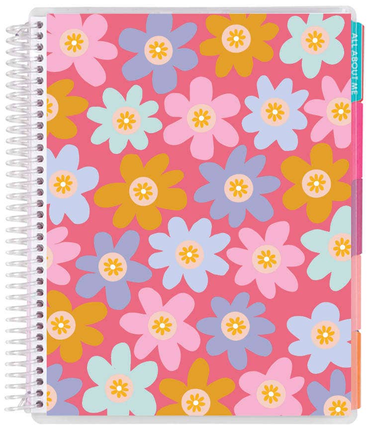 Kid's Planner - Retro Daisies cover, plastic coil