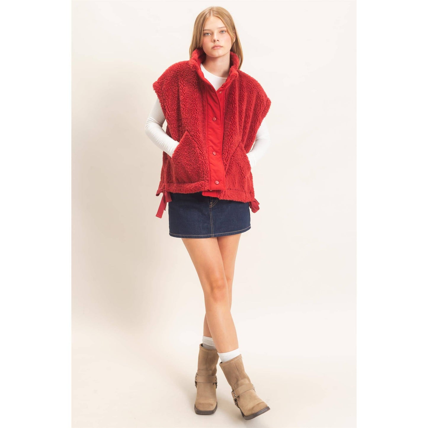 Sherpa Vest With Snap Closure