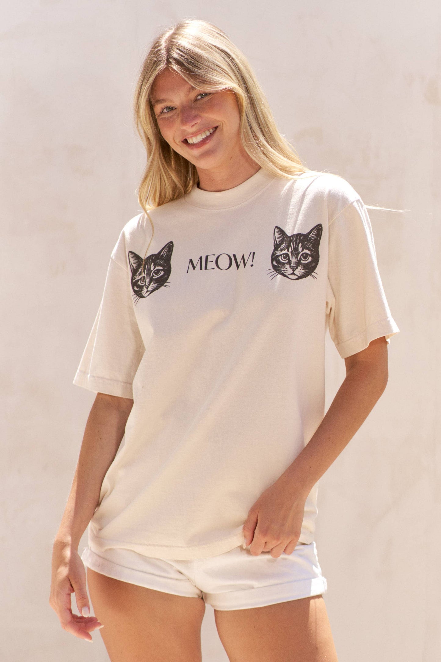 Two Cat Meow Graphic Tee