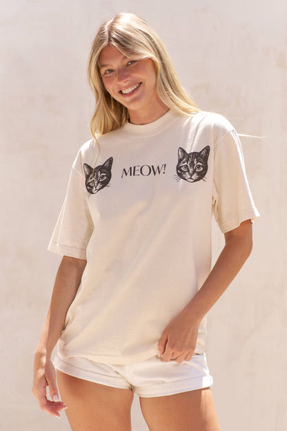 Two Cat Meow Graphic Tee