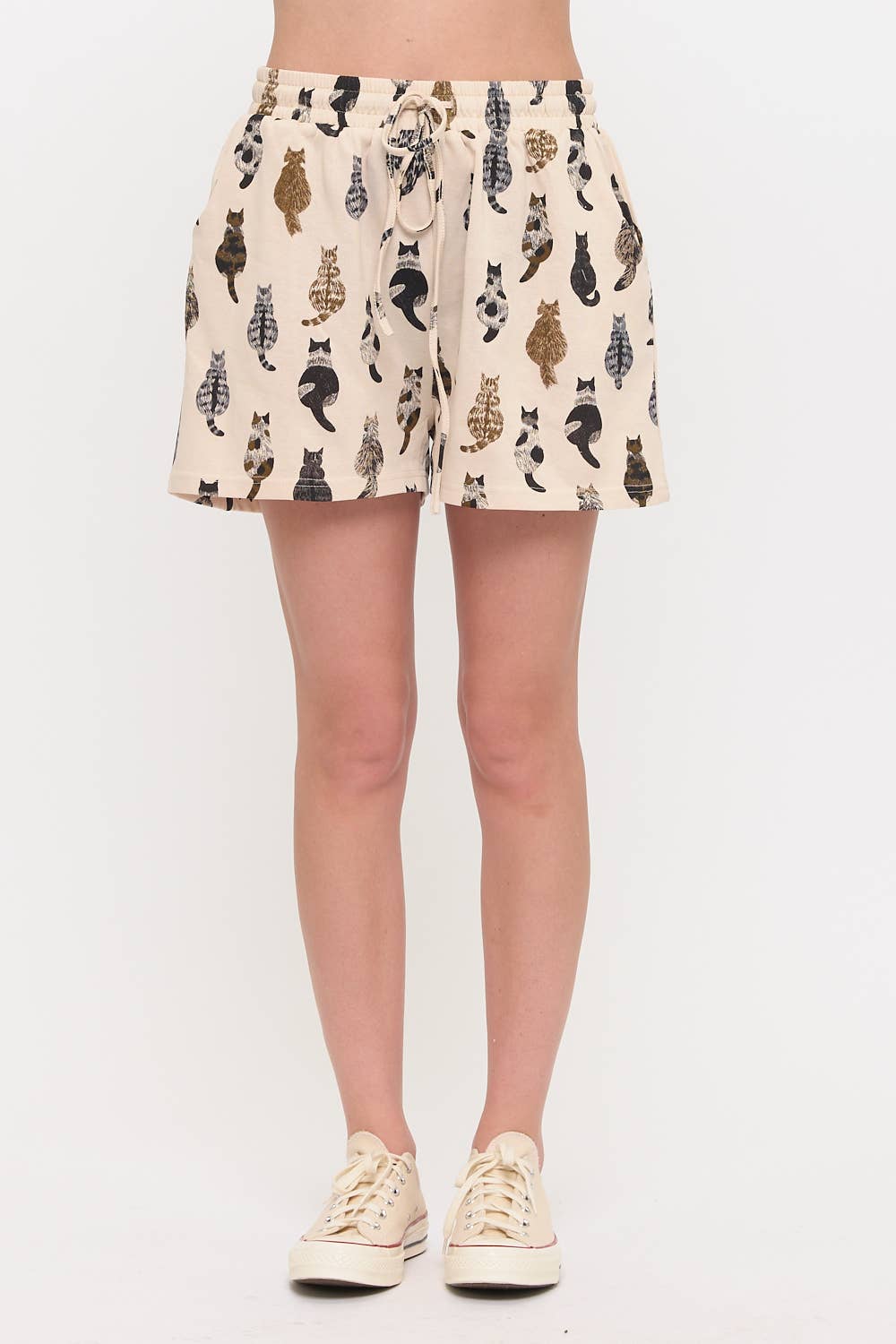 Whimsical Cat Tails Print Shorts