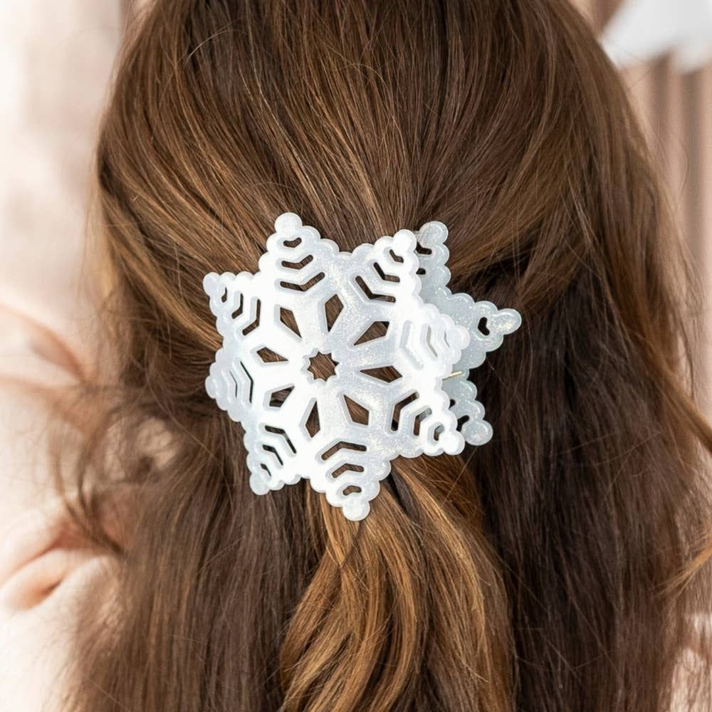Glitter Snowflake | Flat Hair Clip