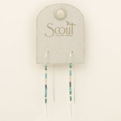 Chromacolor Miyuki Thread Earring - Turquoise Multi/Silver
