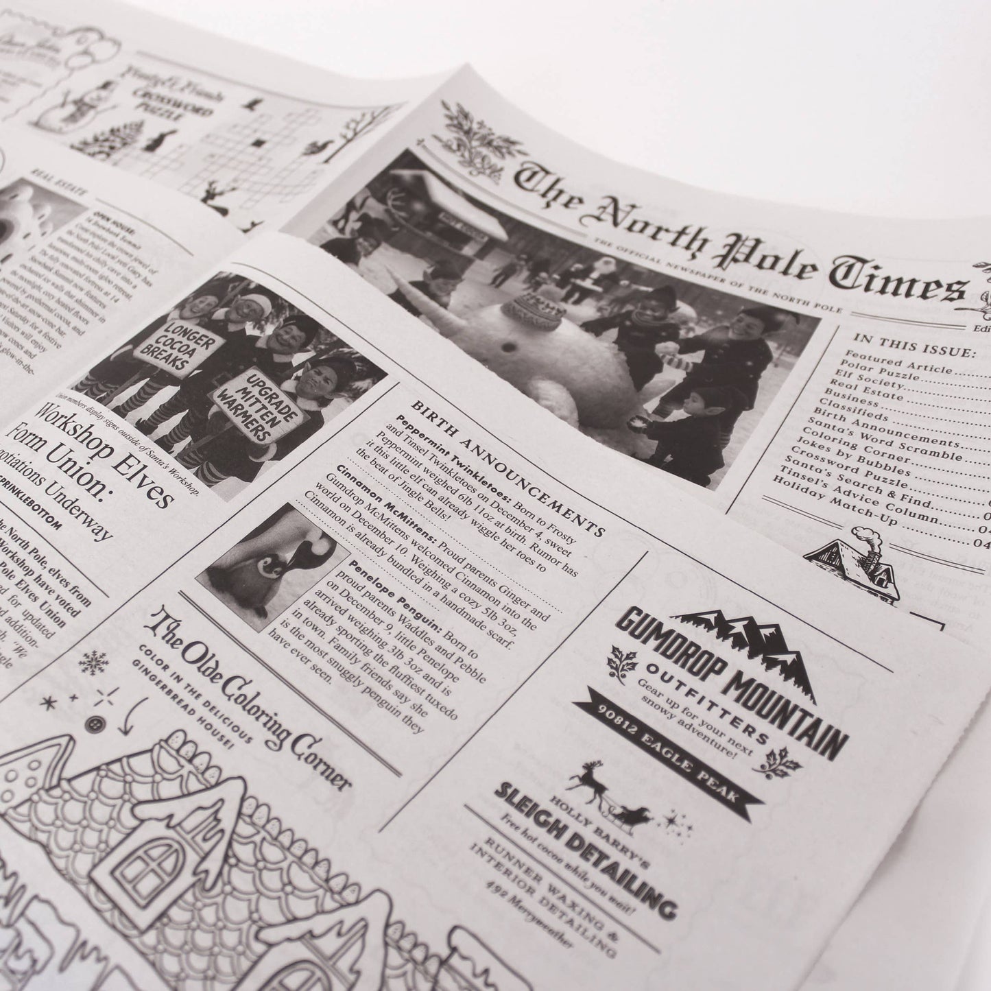 4pk North Pole Times - Newspaper and Gift Wrap