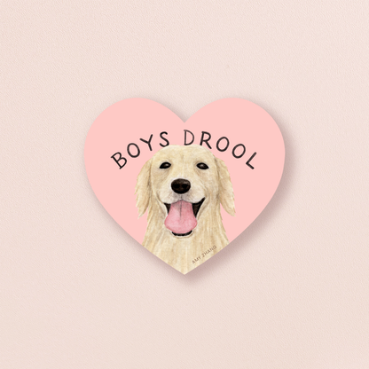 Boys Drool Golden Retriever Sticker