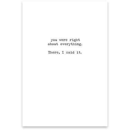 Dear Mom You Were Right Greeting Card