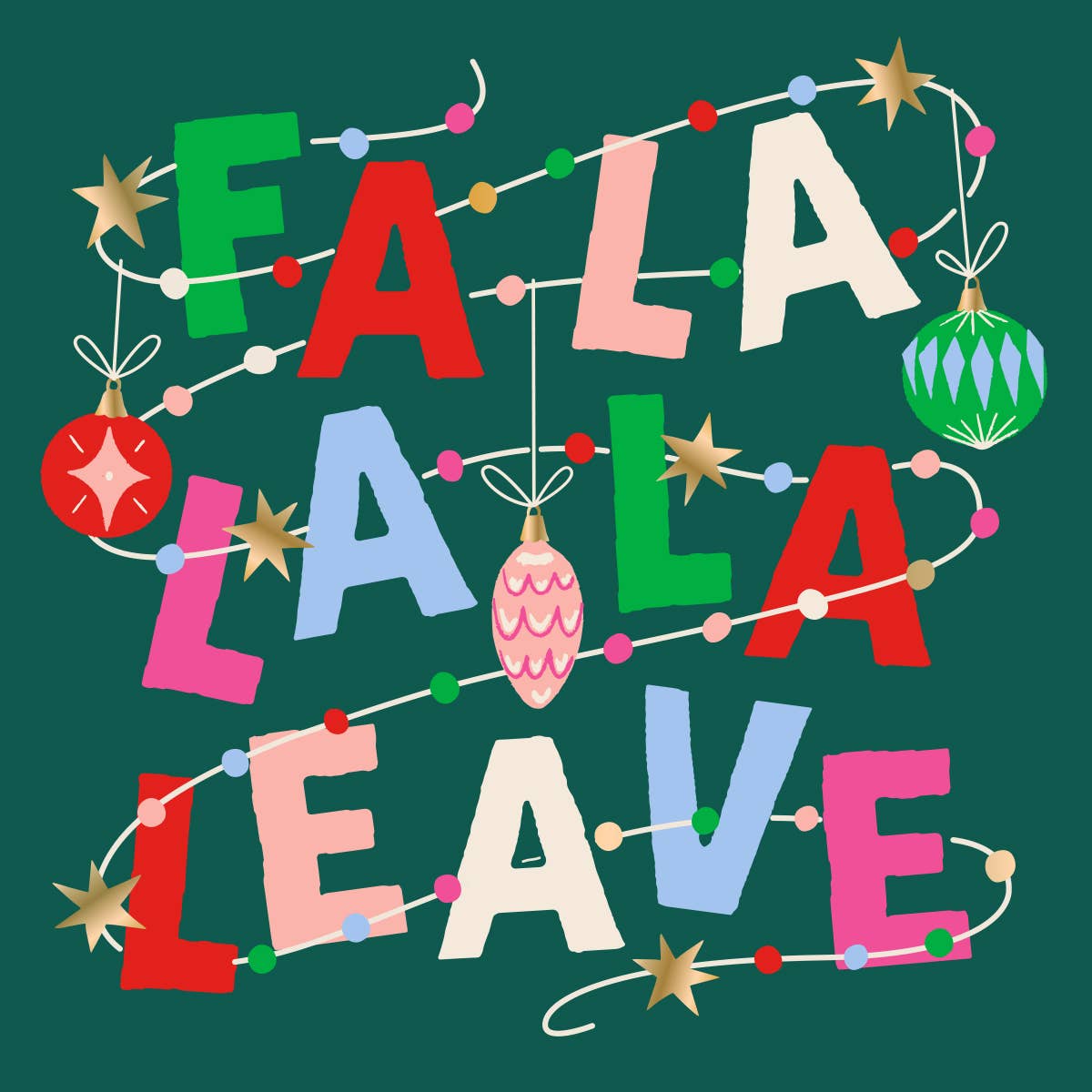 Holiday Cocktail Napkins | Fa La La La Leave