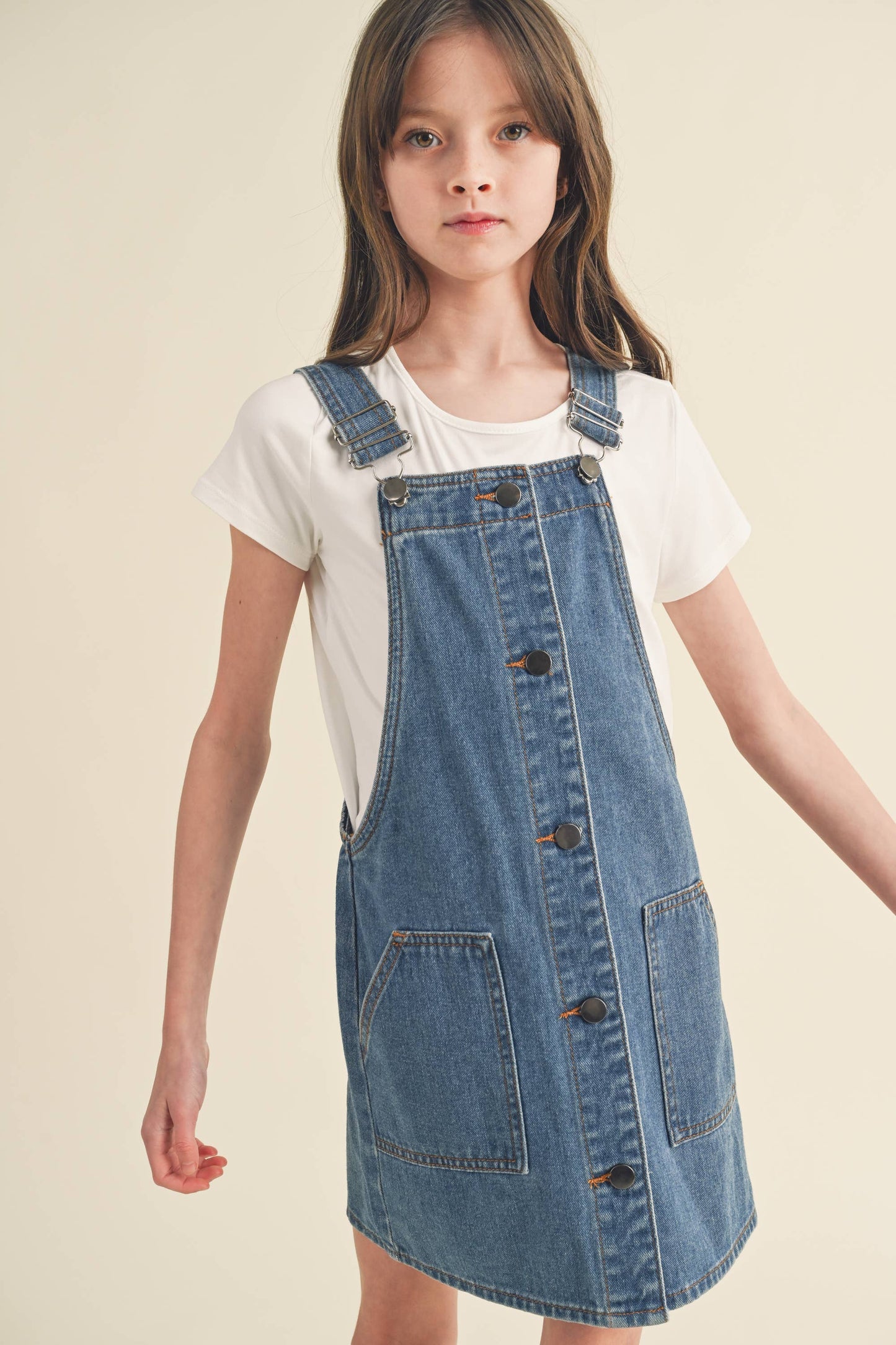 Tween Kids Girls Denim Overall Dress