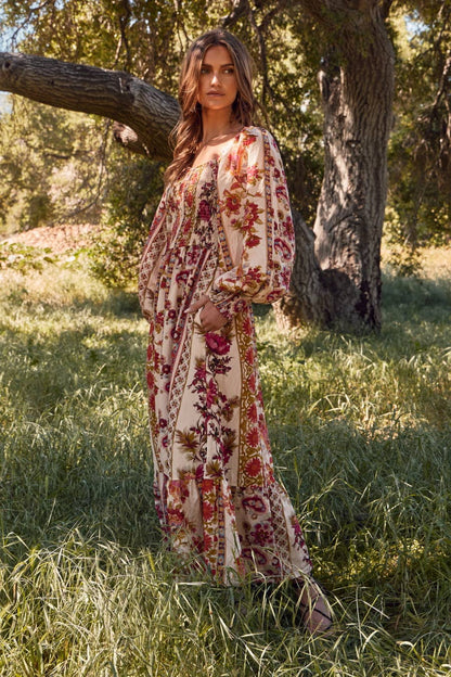 Floral Printed Bohemian Maxi Dress