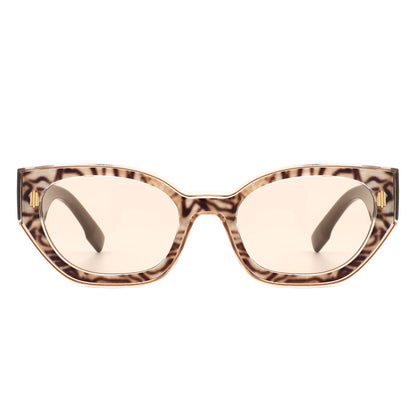Women Retro Round Fashion Narrow Cat Eye Sunglasses
