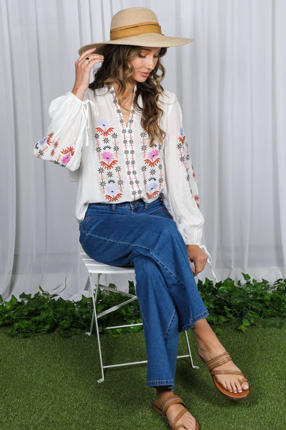 Vintage Embroidered Bohemian Blouse