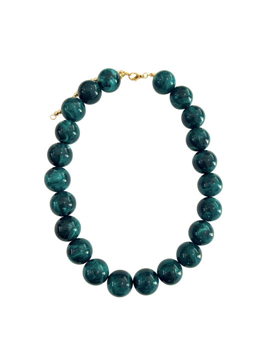 Carter Chunky Beaded Necklace - Teal