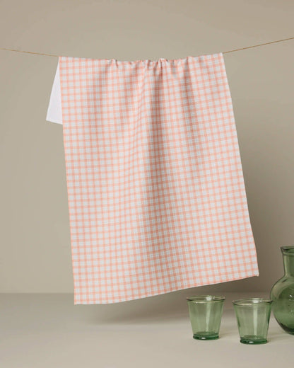 Geometry Peach Darling Tea Towel