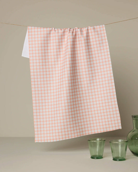 Geometry Peach Darling Tea Towel