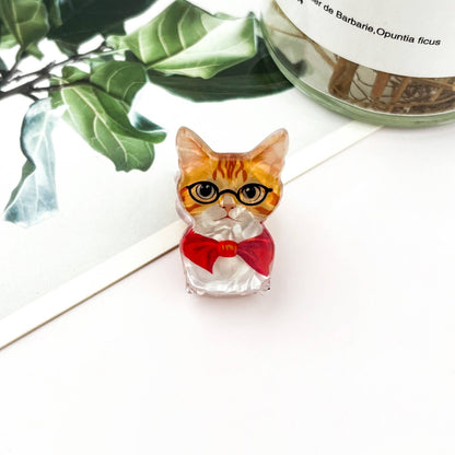Mini Cat Print Claw Clip