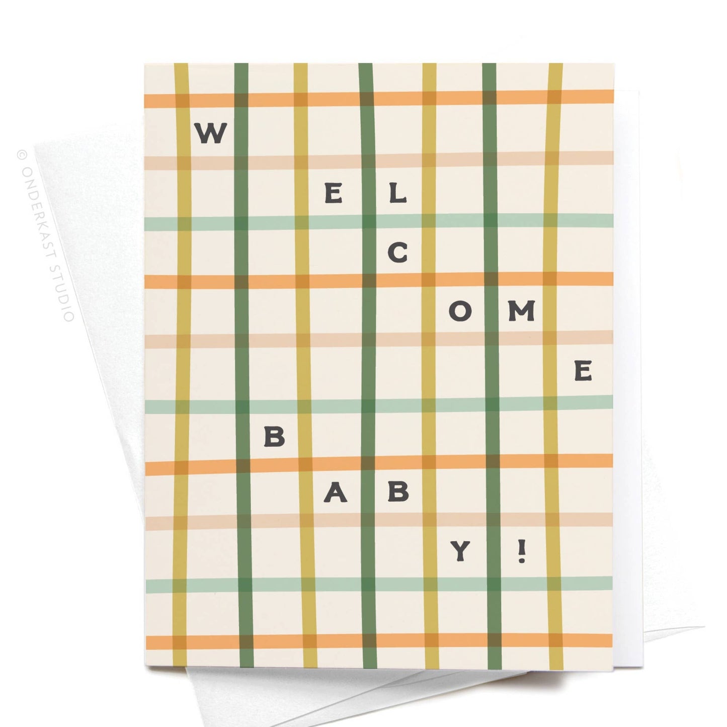 Welcome Baby Gingham Greeting Card