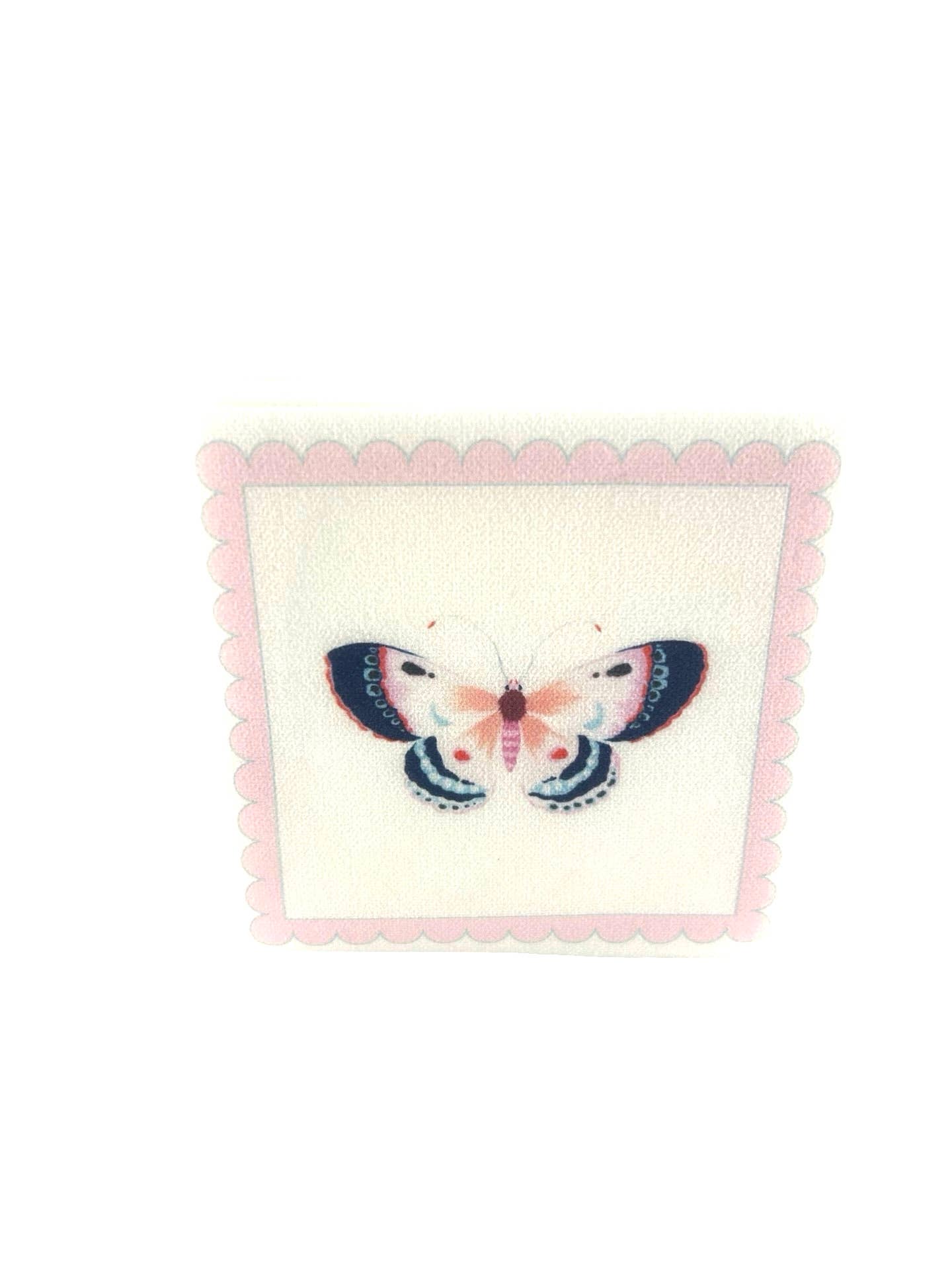 Pink Butterfly Linen-Feel Cocktail Napkins