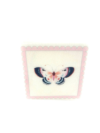 Pink Butterfly Linen-Feel Cocktail Napkins