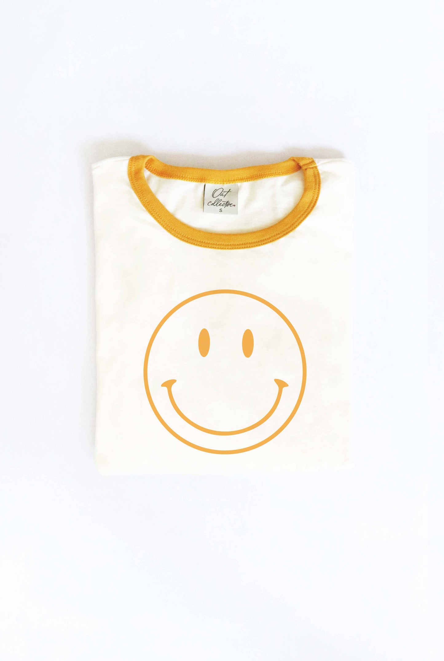 Smiley Face Ringer Graphic T-Shirt