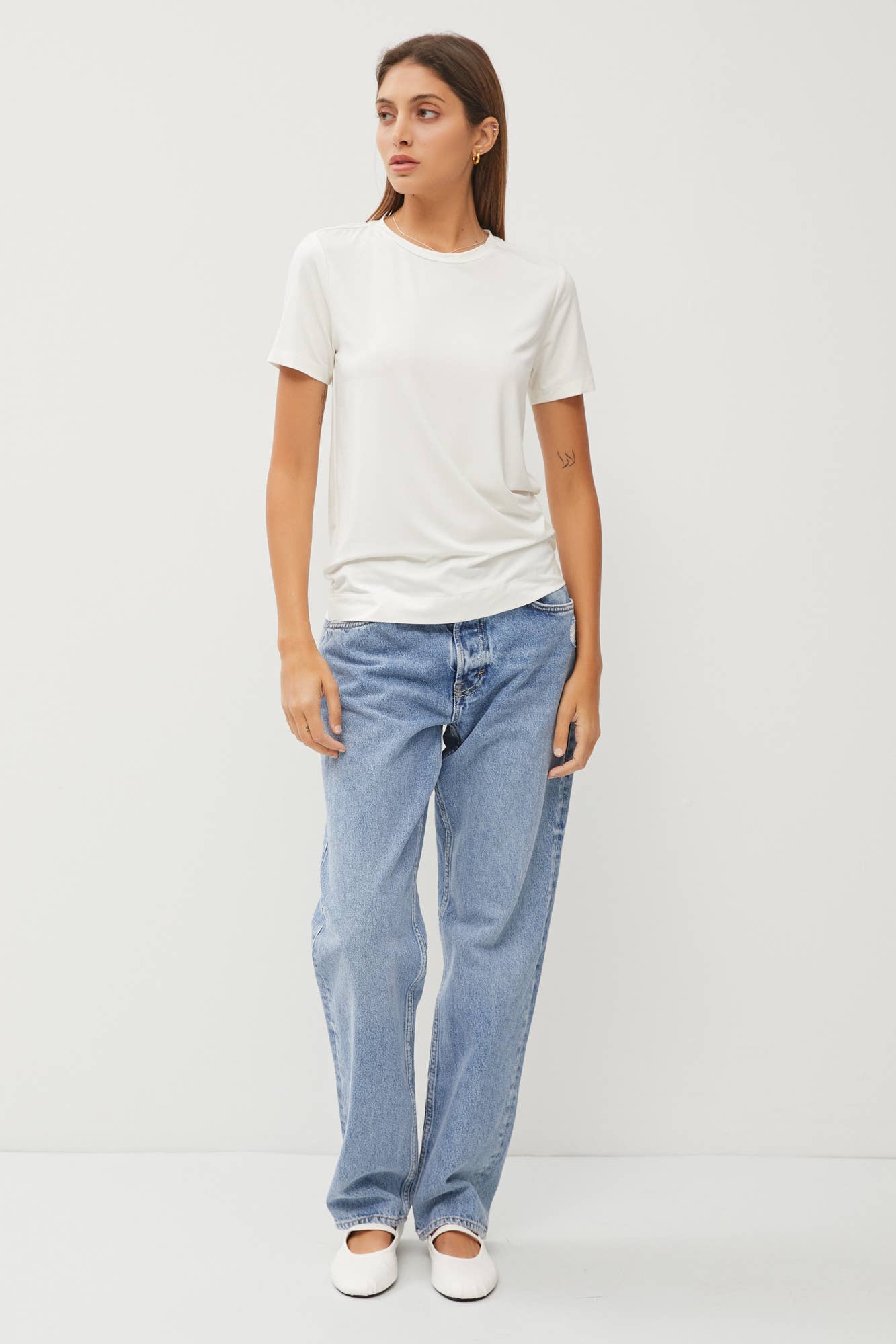 Bamboo Modal Basic Round Neck Short Sleeve Tee